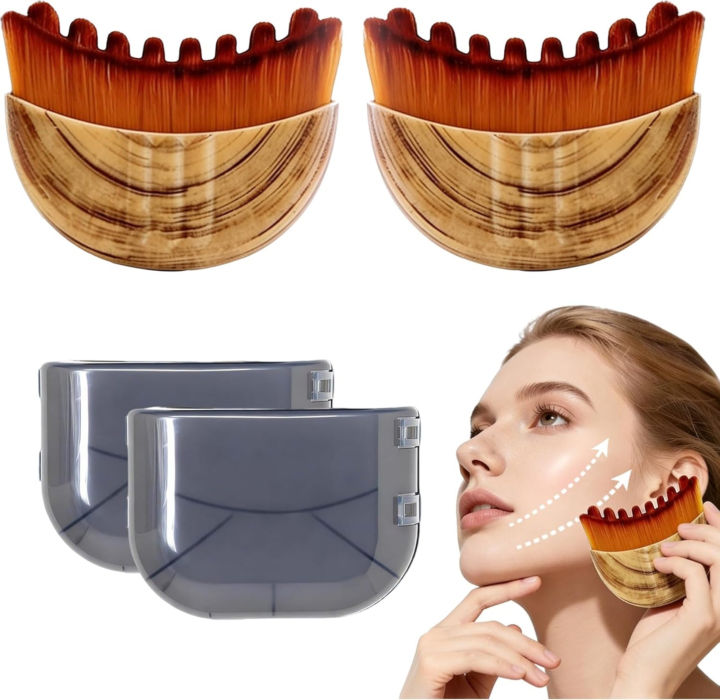 Opulent Glow™ Lymphatic Contour Face Brush (2-Pack) – Sculpt, Lift & Depuff
